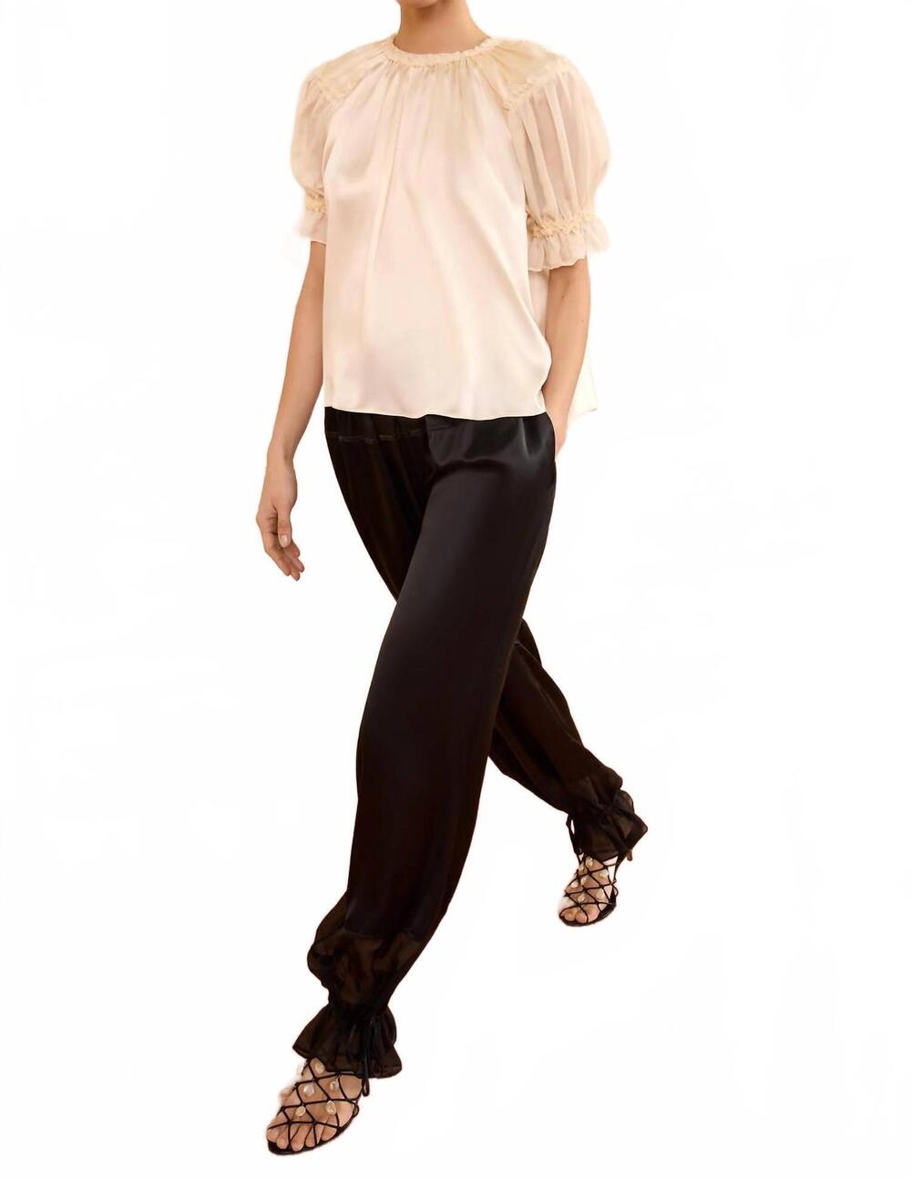 NEW ULLA JOHNSON alina silk top in ivory